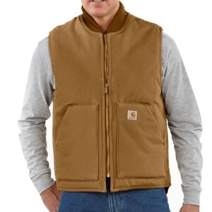 Carhartt Relaxed Firm Duck Insulated Rib Collar Vest Water Wind Resistant Medium